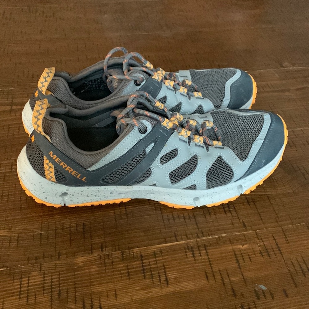 Merrell Men’s Water Shoes 10 orange grey Trail Running